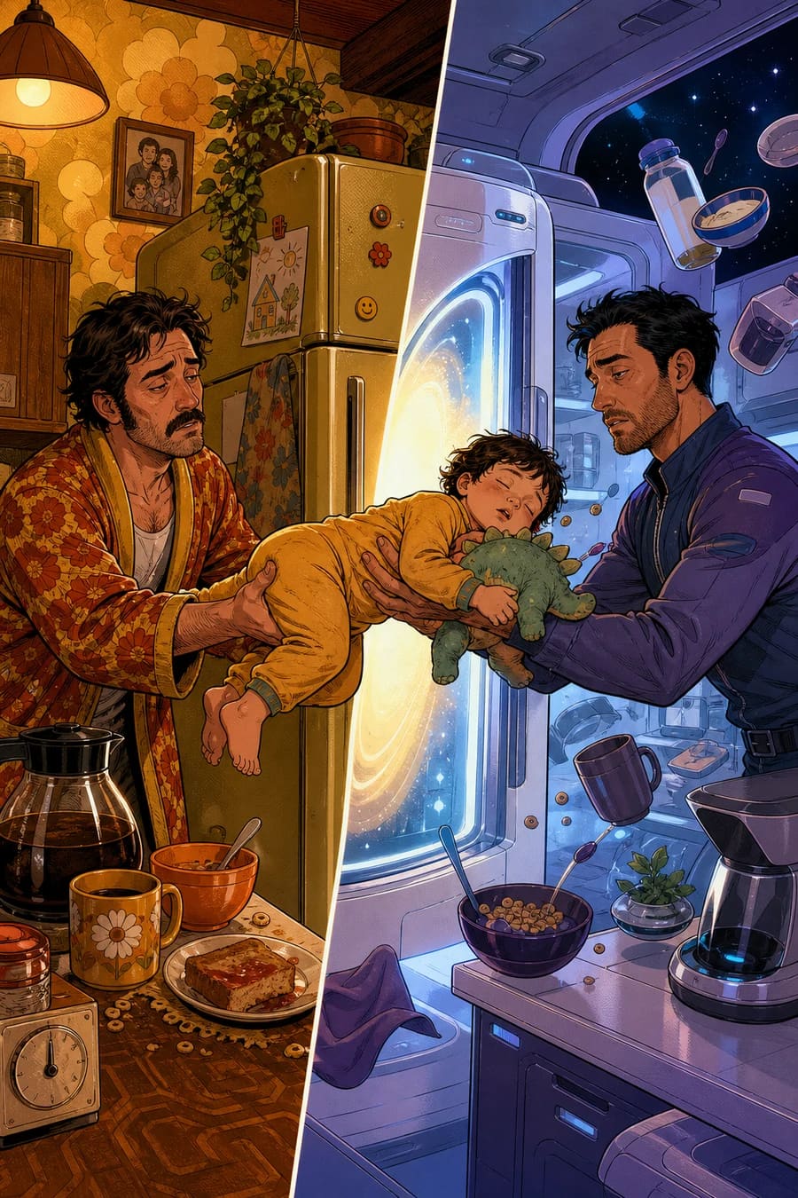 Parallel Parenting, an original domestic sci-fi comic cover