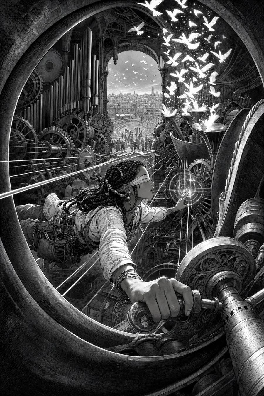 The Silence Engine, an original science fantasy comic cover