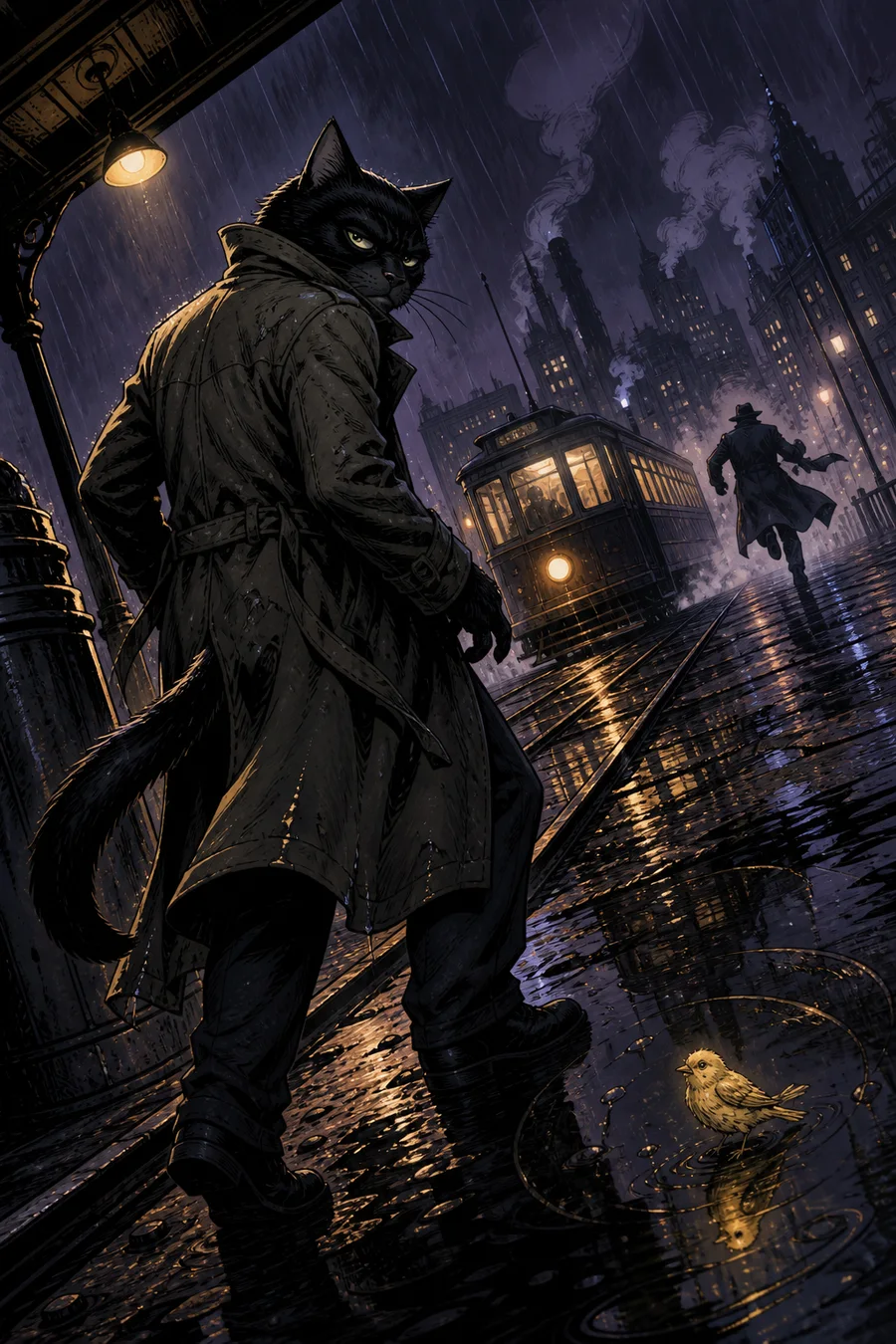 Night Beat, an original crime noir comic cover