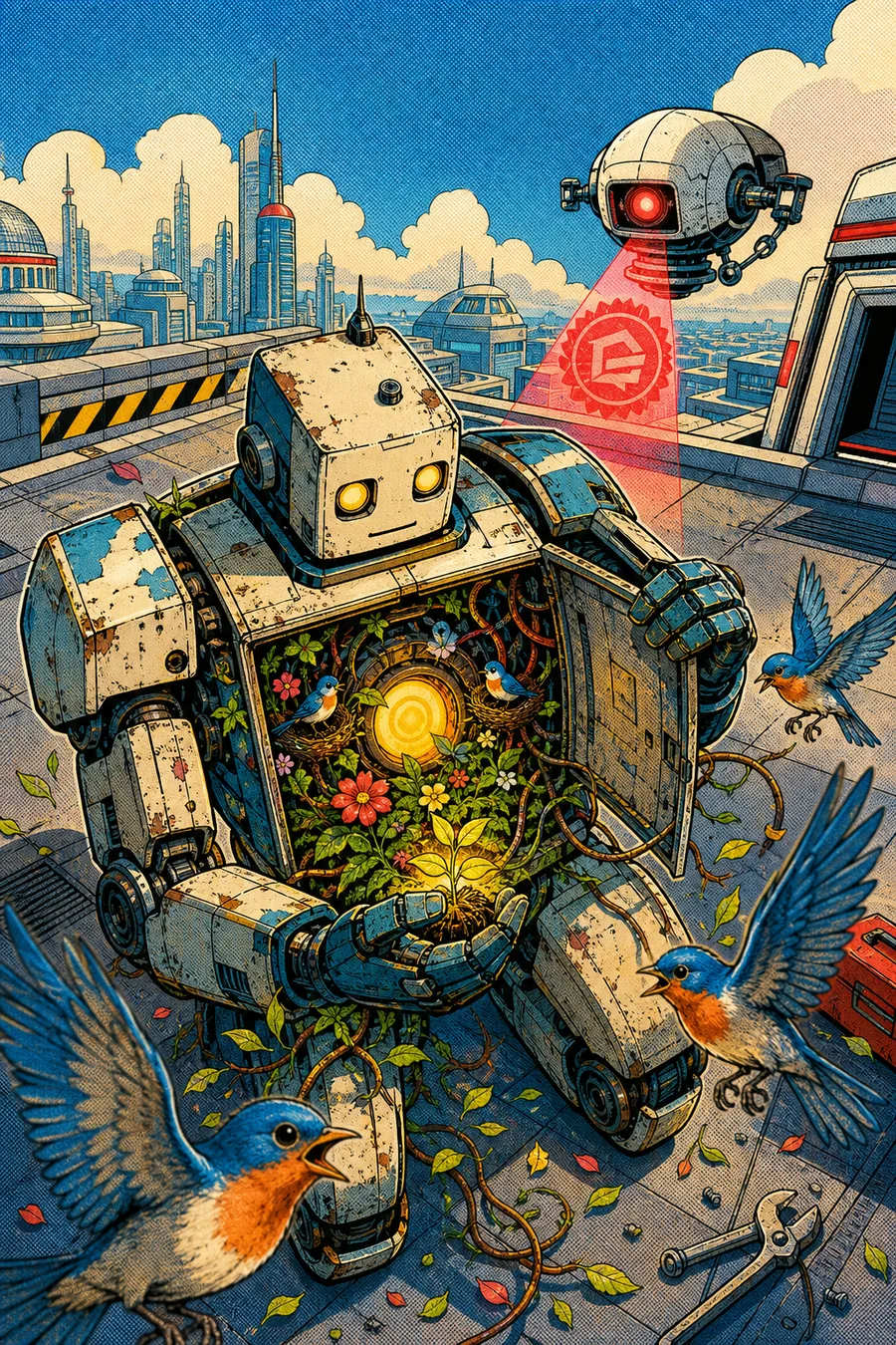 Warranty Void, an original robot fable comic cover